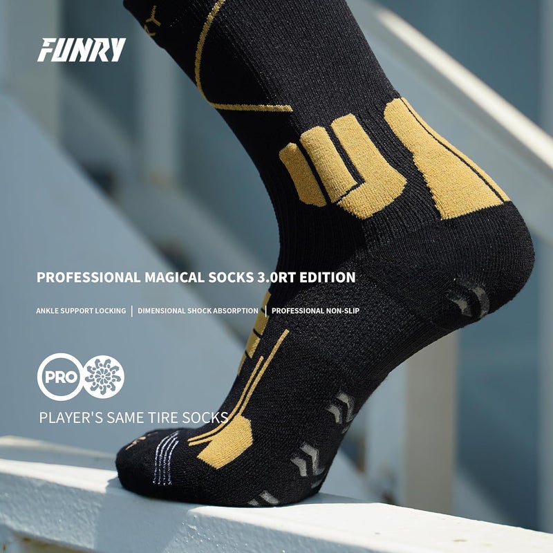 FUNRY Store Grip Socks Soccer for Men&Women,Non-Slip Soccer Socks,Elite Compression Socks for Running Basketball （ men's size 6-11） - Image 3